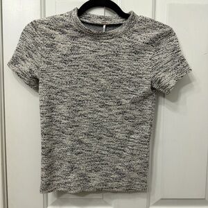 Free People Black and White Knit Top NWOT